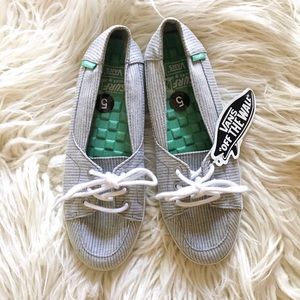 Palisades vulc brushed stripe mid grey vans